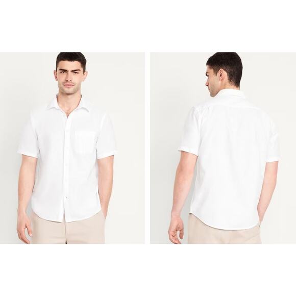 Old Navy NWT Calla Lily White Classic Fit Linen-Blend Shirt Large Tall Lot of 3 - Picture 1 of 4